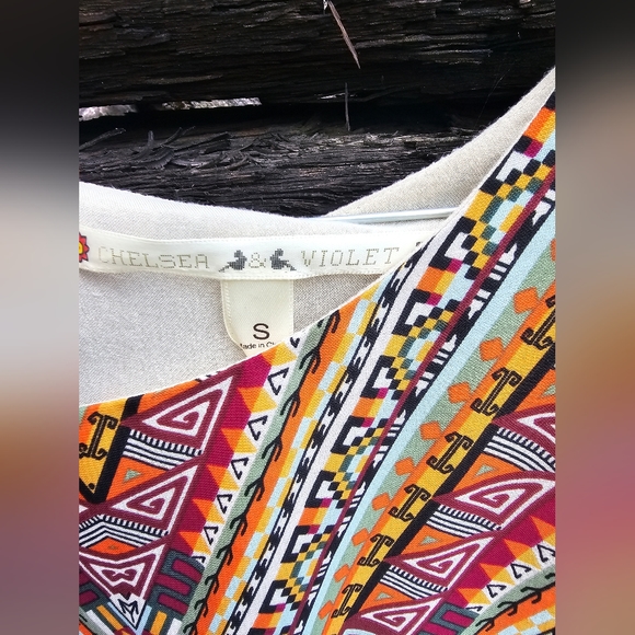 SOLD Multicolor Kimono Sleeve Boho Print Dress - Picture 4 of 4